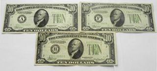 1934 10 dollar bill in Federal Reserve Notes