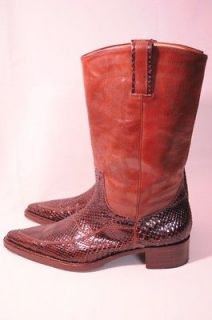 DOLCE & GABBANA Python Snake & Embroidered Leather Cowboy Western 