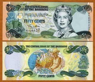 Bahamas, 1/2 dollar (50 cents), 2001, P 68, QEII, UNC