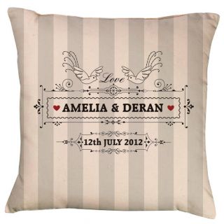 Love Dove  Personalised  Wedding  Cushion  Personalised  Colour 