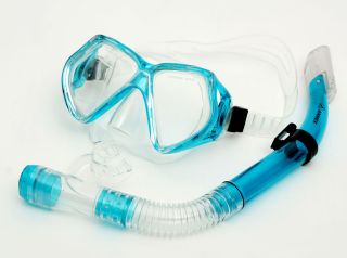 New Blue Adult Snorkeling Gear Mask & Snorkel Set for Scuba Diving