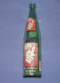 16 oz Dr Pepper Soda Pop Top Glass Bottle Collectible Square Logo 