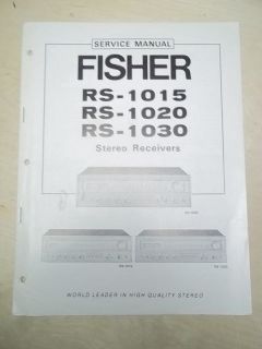 Fisher Service/Repair Manual~RS 1015​/1020/1030 Receiver~Origi​nal