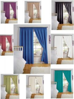NEW SIMPLY STYLE PLAIN THERMAL BACKED LINED READYMADE CURTAINS