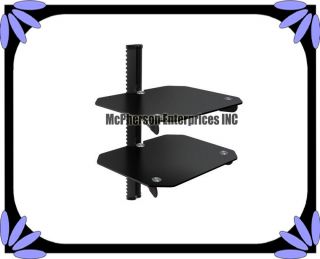 Two Tier Adjustable Wall Mount for DVD Players VCR Stereo