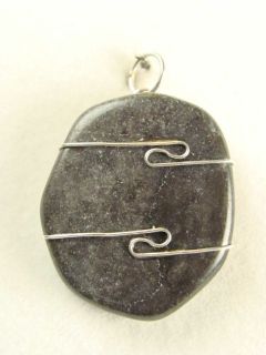 32mm Master Shamanite™ sterling silver wire wrapped Pendant