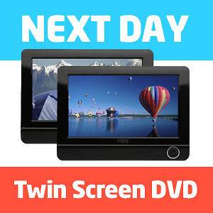 Twin/Dual Screen Car Headrest Portable DVD Player+built in DVB T 