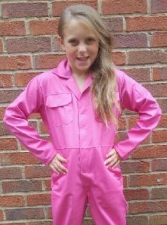 Childs Bubble Gum Pink, Boilersuit, Overall, Fancy Dress,Coverall Age 