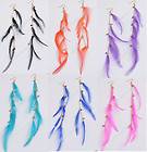 wholesale 12Pair Fashion Jewelry Natural feather earrings mixed motif 