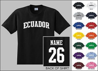 Country Of Ecuador College Letter Custom Name & Number Personalized T 