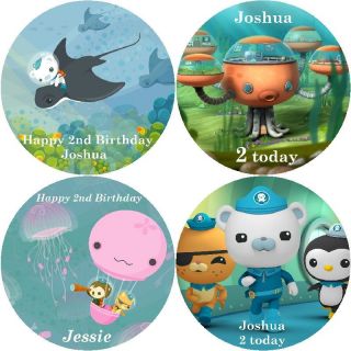 VARIOUS OCTONAUTS / PERSONALISED ROUND EDIBLE ICING SHEET CAKE TOPPERS