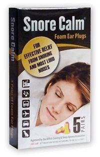 Snore Calm Foam Ear Plugs (5 Pairs) Earplugs 35db NRR