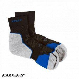 Hilly Mono Skin Supreme Anklet Mens Socks   Black/Grey/Electric Blue