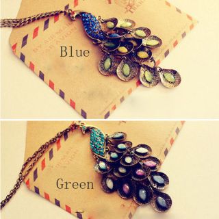 Colors Hot Sell Antiqued Prancing Peacock Multi Sequin Long Necklace 