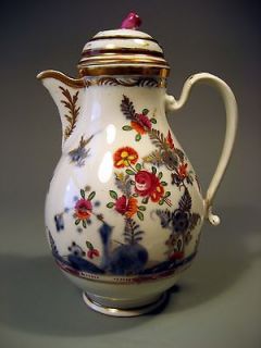 Old Royal Vienna Pottery Coffee Pot w/ Blue Underglaze Floral Decor ca 