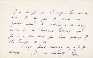 PETER CUSHING   AUTOGRAPH LETTER SIGNED 03/24/1973