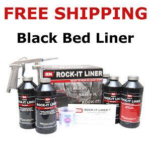 SEM Truck Bed Coating BLACK ROCK IT LINER KIT Urethane 42250