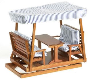 Dollhouse miniature garden Patio/outdoor furniture Glider bench/chair 