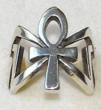 Ankh Ring Egyptian Silver Plated Biker