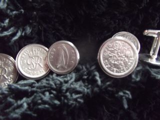 Irish Ireland 3d & UK 6d coin cufflinks sixpence threepence birthday 