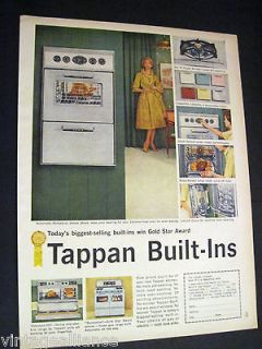 50s green kitchen image of Tappan Built In Oven & stove 1959 Print Ad