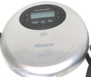 Memorex MPD8812SIL Portable /Cd Player+cassett​e adapter+case