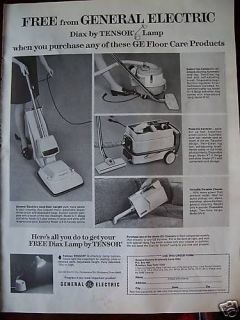 1969 General Electric Vacuum Cleaner Floor Care Ad