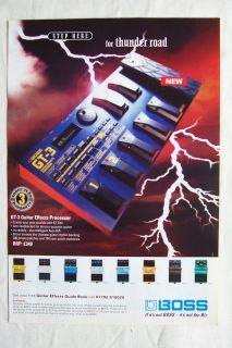 BOSS   GT 3 Effects Processor   1990s Magazine Advertisment Poster