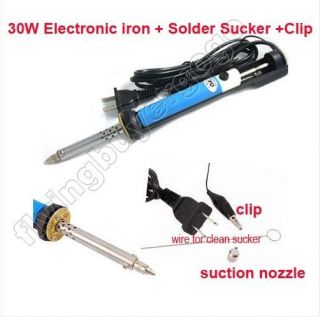 30W Electric Iron DESOLDERING PUMP SOLDER SUCKER Nozzle