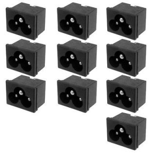 10 x Panel Mount 3 Prong IEC 320 C6 Inlet AC Power Plug Male Connector 