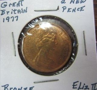 1977   2 Pence Bronze Elizabeth II Coin