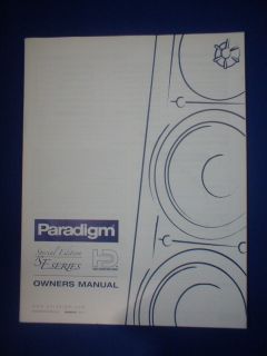   SE SERIES SPEAKERS OWNERS MANUAL SPECIAL EDITION ORIG ENGLISH FRENCH