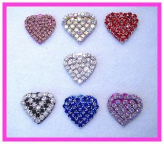 Crystal Rhinetone Dog Cat ~Heart~ Engraved Tag for Collar  Sweet