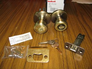   Lockset Antique Brass Entry Door Handle Set Tylo P/N 400T 5 RCL RCS