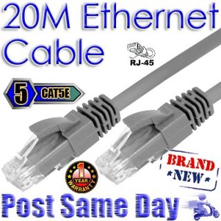 20M RJ45 Cat5e LAN Network Patch Cable for PC Splitter Modem Broadband 