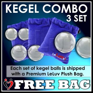   Kegel Balls Combo 3 Set SMALL Md LARGE Ben Wa Vaginal Exercise Clear