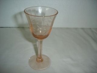pink depression wine glasses in Unknown Maker