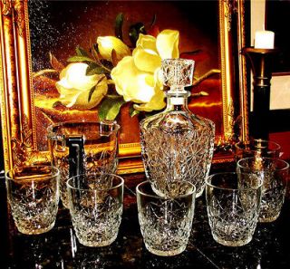 9PC ITALY GLASS DECANTER SET,Glasses,wh​iskey,ICE BUCKET