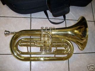 Marching baritone with hard case, gold color, NEW