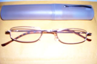   MINI POCKET TUBE READERS w/BLUE Case Reading Eye Glasses Vision Care