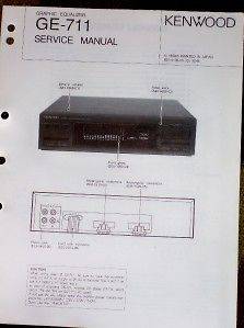 Kenwood GE 711 Graphic Equalizer Service/Parts Manual