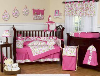 pink green baby bedding in Baby