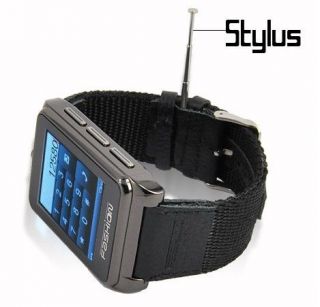 Ultra Thin Wrist Watch Mobile Phone Quadband 1.8 inch Touch Compass FM 