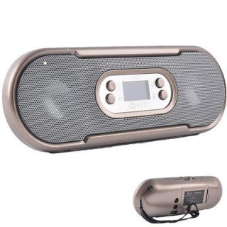   Mini Speaker LCD Display FM Radio Multi Media  Player Ipod Grey