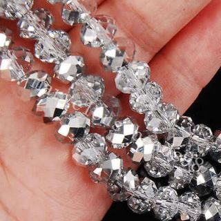 200pcs4x6mm +AB silvery Swarovski Crystal Loose Beads