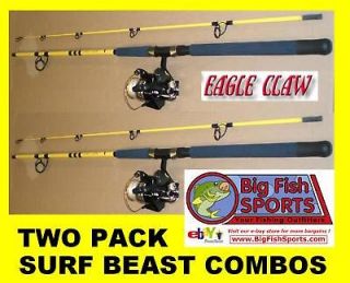 EAGLE CLAW Saltwater 7 SURF BEAST Combo 2 PACK NEW