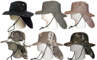 Boonie Fishing Hiking Snap Brim Army Military Neck Cover Flap Bucket 