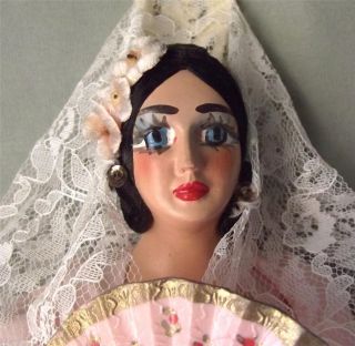  Vintage Old Antique Spanish Salsa Gypsy Flamenco Doll Composition