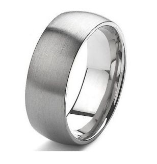   8mm Engagement Wedding Band Stainless Steel Ring Sizes 7   16 Matte