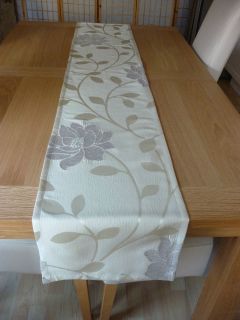 retro table/bed runners in cream and beige floral designer madrid 